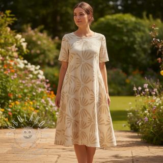 Viskóza se lnem Desert flowers design A