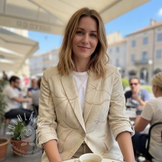 Viskóza se lnem Desert flowers design C