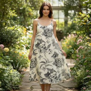 Viskóza se lnem Floweria navy