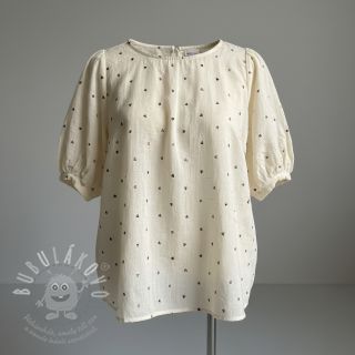 Viskóza se lnem FOIL Hearts ecru