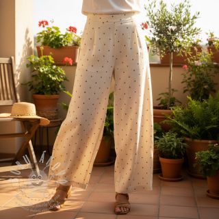 Viskóza se lnem FOIL Hearts ecru