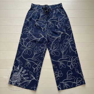 Viskóza se lnem EMBROIDERY Flower Danielle navy