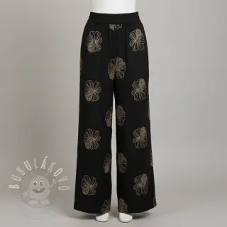 Viskóza se lnem EMBROIDERY Flower Maya black