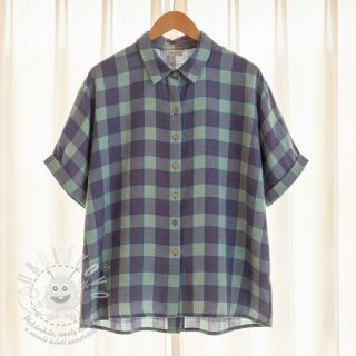 Viskóza se lnem YARN DYED Square green