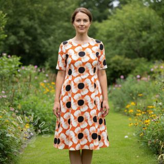 Viskóza se lnem Waxflower design A digital print