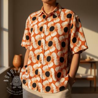 Viskóza se lnem Waxflower design A digital print