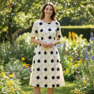 Viskóza se lnem Waxflower design B digital print