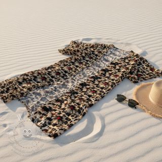 Viskóza se lnem Daisy design B digital print