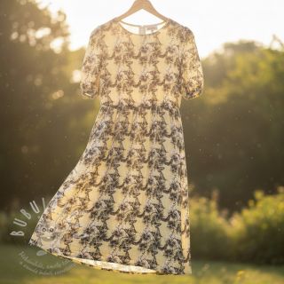 Viskóza se lnem Hibiscus digital print