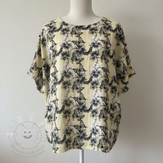 Viskóza se lnem Hibiscus digital print