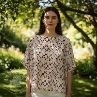 Viskóza se lnem Ivy Diamonds design B digital print