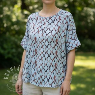 Viskóza se lnem Ivy Diamonds design A digital print