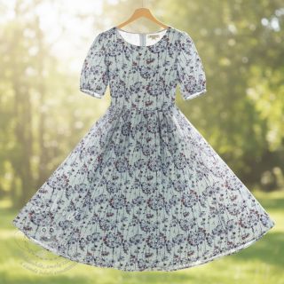 Viskóza se lnem Agapanthus design B digital print