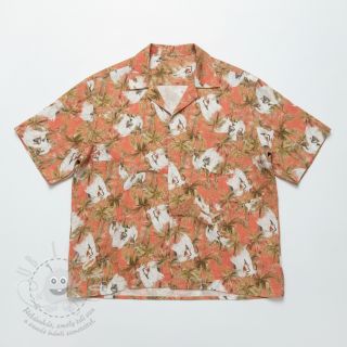 Viskóza se lnem Crane bird design B digital print