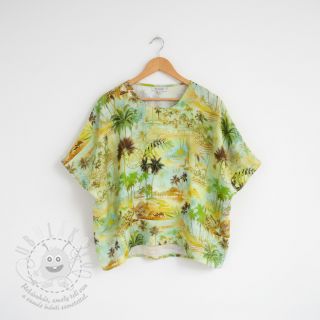 Viskóza se lnem Egypt design A digital print