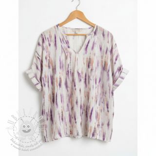 Viskóza se lnem Natural Lin Lina purple digital print