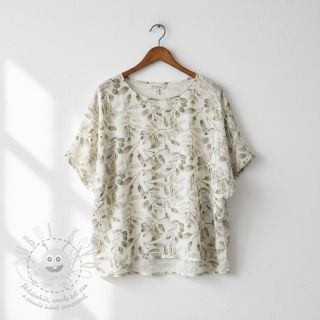 Viskóza se lnem Natural Lin Lissy ecru digital print