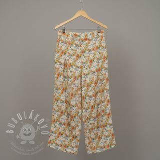 Viskóza se lnem CREPE Flowers yellow digital print