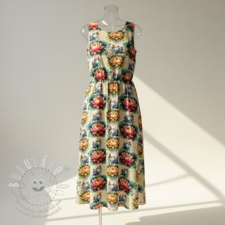 Viskóza se lnem Clover design D digital print