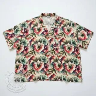 Viskóza se lnem Azalea design A digital print