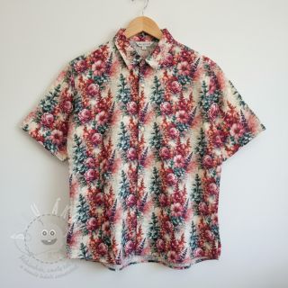 Viskóza se lnem Viola design C digital print