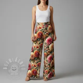 Viskóza se lnem Rosalie design A digital print