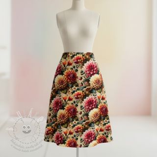 Viskóza se lnem Rosalie design A digital print