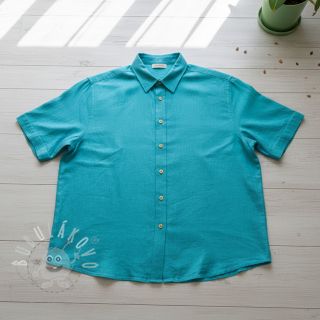 Viskóza se lnem PREMIUM ocean blue