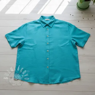 Viskóza se lnem PREMIUM ocean blue