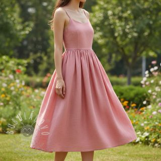 Viskóza se lnem PREMIUM coral