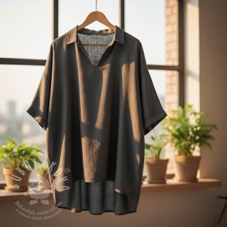 Viskóza se lnem PREMIUM dark grey