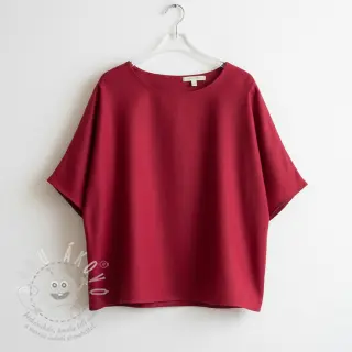 Viskóza se lnem PREMIUM dark red