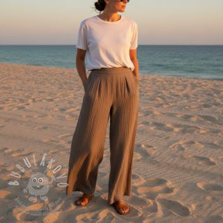 Viskóza se lnem CRINCLE taupe