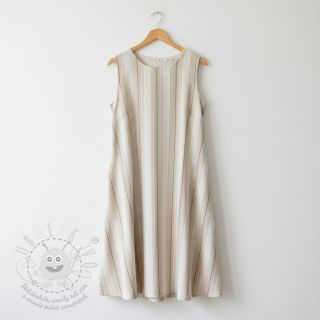 Viskóza se lnem Stripe brown