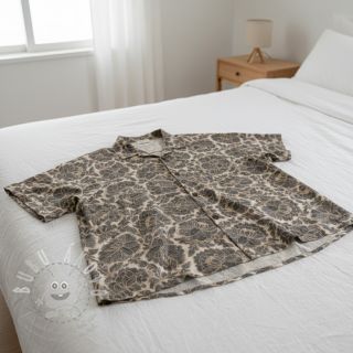 Viskóza se lnem Lizzy flowy grey