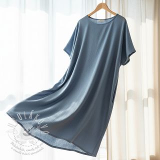 Viskóza se lnem CRINCLE blue shadow