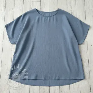 Viskóza se lnem CRINCLE blue shadow