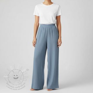 Viskóza se lnem CRINCLE blue shadow