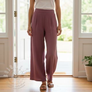 Viskóza se lnem CRINCLE mulberry