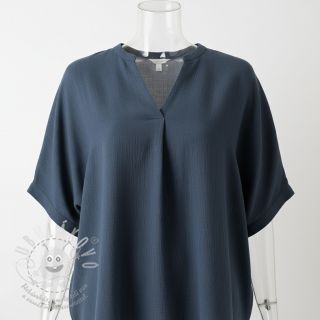 Viskóza se lnem CRINCLE navy