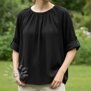 Viskóza se lnem CRINCLE black