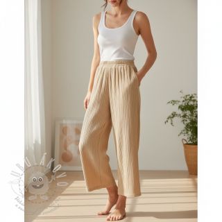 Viskóza se lnem CRINCLE beige