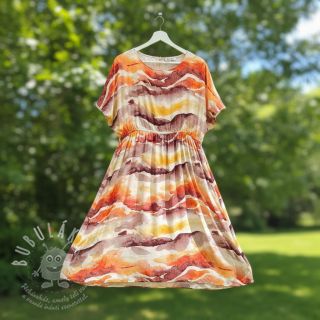 Viskóza SATIN Chloe red digital print