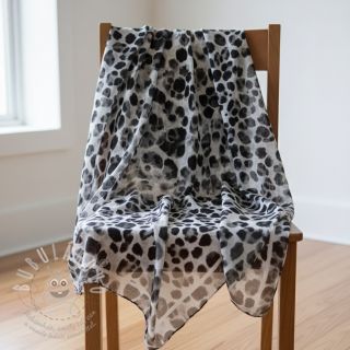 Viskóza SATIN Animal skin black digital print