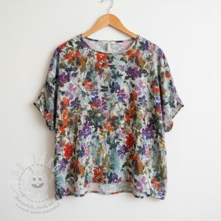 Viskóza SATIN Flowie Kin off white digital print