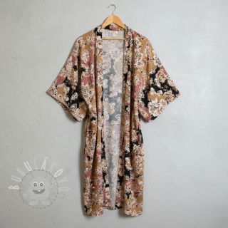 Viskóza SATIN Flowie Noe black digital print