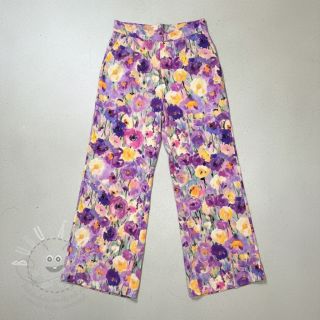 Viskóza SATIN Lavender flowers digital printt