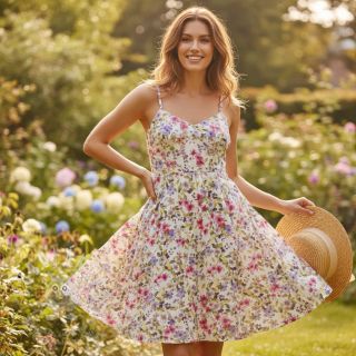 Viskóza RADIANCE Flower Uma white digital print