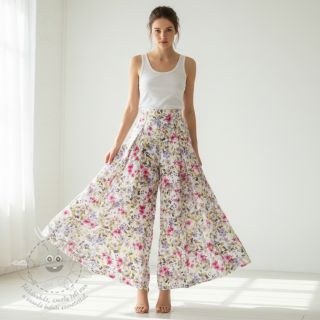 Viskóza RADIANCE Flower Uma white digital print