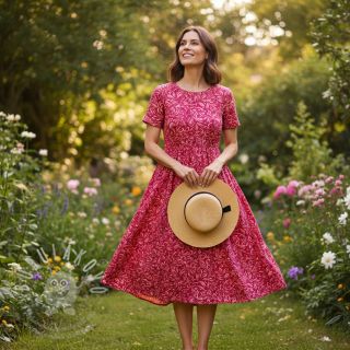 Viskóza RADIANCE Moana dark red digital print